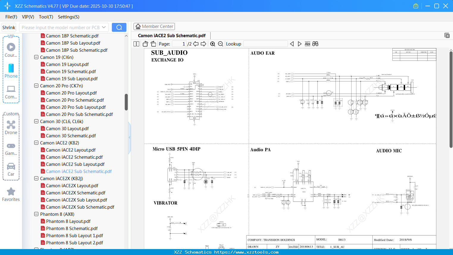 Tecno Camon IACE2 Sub Schematic